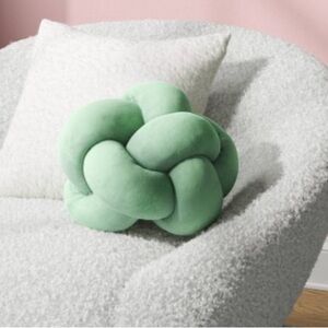 NEW Room Essentials Light Green Shaped Knot Pillow